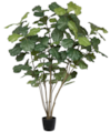 5' Artificial Green Potted Fiddle Tree