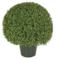 20 inches Plastic Outdoor Boxwood 20” Wide Ball -Green - Wire Frame with Steel Pipe - Weighted Ba...