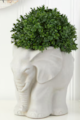 16” Boxwood Topiary Artificial Plant In Elephant Shaped Planter UV Resistant (Indoor/Outdoor)