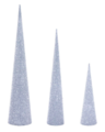 3 pc Assorted Set 15" 24" 30" Silver Cone Tree's