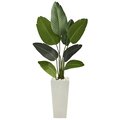 5' Travelers Palm Artificial Tree in Tall White Planter
