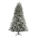 7' Flocked Colorado Mountain Fir Artificial Christmas Tree with 700 Warm White Microdot (Multifun...
