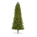 8' Slim Virginia Spruce Artificial Christmas Tree with 600 Warm White (Multifunction) LED Lights with Instant Connect Technology and 1294 Bendable Branches