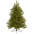 4' Cambridge Spruce Flat Back Artificial Christmas Tree with 100 Warm White (Multifunction) LED Lights and 221 Bendable Branches