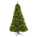 7' Montana Mixed Pine Artificial Christmas Tree with Pine Cones, Berries and 500 Clear LED Lights