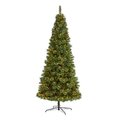 9' White Mountain Pine Artificial Christmas Tree with 650 Clear LED Lights and Pine Cones