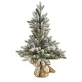 28" Flocked Artificial Christmas Tree with Pine Cones