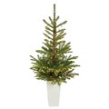 4.5’ Layered Washington Spruce Artificial Christmas Tree With 100 Clear LED Lights And 189 Bendab...