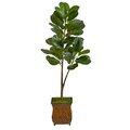 4' Fiddle Leaf Fig Artificial Tree in Metal Planter