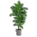 6' Curvy Parlor Artificial Palm Tree in Handmade Black and White Natural Jute and Cotton Planter