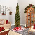 8' Green Pencil Artificial Christmas Tree with 200 Clear (Multifunction) LED Lights and 402 Bendable Branches