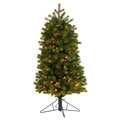 4' Slim Colorado Mountain Spruce Artificial Christmas Tree with 150 (Multifunction with Remote Control) Warm White Micro LED Lights and 360 Bendable Branches