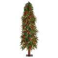 5' Victoria Fir Artificial Christmas Tree with 200 Multi-Color (Multifunction) LED Lights, Berries and 278 Bendable Branches