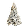 7' Flocked Austria Fir Artificial Christmas Tree with 400 Warm White LED Lights and 1063 Bendable Branches