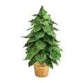 16" Mini Velvet Christmas Artificial Tree in Golden Planter