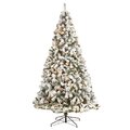 9' Flocked West Virginia Fir Artificial Christmas Tree with 650 Clear LED Lights and 1320 Bendabl...