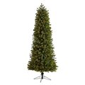 7.5' Slim Colorado Mountain Spruce Artificial Christmas Tree with 600 (Multifunction with Remote Control) Warm White Micro LED Lights with Instant Connect Technology and 1316 Bendable Branches
