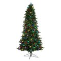 8.5' Montana Mountain Fir Artificial Christmas Tree with 800 Multi Color LED Lights and Instant Connect Technology, 100 Globe Bulbs and 1762 Bendable Branches