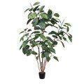 5' Potted Rubber Treew/132 Lvs-Green