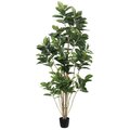 7' Potted Rubber Tree W/148 Lvs-Green