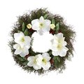 20" Cedar, Amaryllis and Ruscus with Berries Artificial Wreath