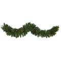 6' Mixed Pine Artificial Christmas Garland with 35 Clear LED Lights, Berries and Pinecones