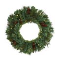 20" Mixed Pine and Pinecone Artificial Christmas Wreath with 35 Clear LED Lights