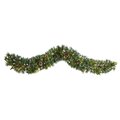 6' Snow Tipped Christmas Artificial Garland with 35 Clear LED Lights and Pine Cones