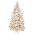 7.5' Flocked Vintage Fir Artificial Christmas Tree, Warm White LED Lights