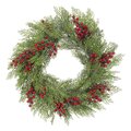 20" Cedar Wreath With Berry  Green Red
