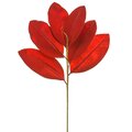 22 inches Metallic Magnolia Leaf Spray Red