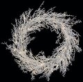 30 inches Plastic Glitter Twig Wreath - Battery Operated - 50 Rice Lights