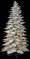 9' Medium Flocked Christmas Tree with Glitter - 600 Warm White LED Lights