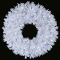 30" Blanca Pine Wreath - 300 White Tips - 100 Clear Lights