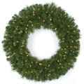 48 inches Mika Pine Wreath - 300 Green Tips - 150 Warm White LED Lights