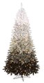 7.5' Ombre Christmas Tree - Slim Size - 600 Winter White LED Lights
