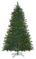Noble Flat Christmas Tree - 300 Multi - Colored LED Lights - Wire Stand