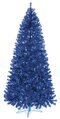 7.5' Dallas Pine - Slim Size - 550 Mini Blue Lights - Wire Stand