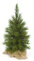 24 inches Jack Pine Christmas Tree - 60 Green Tips - 14 inches Width - Brown Burlap Base