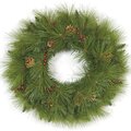 24" Mixed Pine Wreath - 7 Pine Cones - 9 Red Berry Clusters
