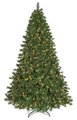C-150608 7.5' Columbia Spruce Christmas Tree With Pine Cones - 650 Warm White 5mm LED Lights