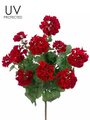 24" UV Outdoor Artificial Geranium Flower Bush -Red (pack of 6)