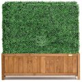 48" Tall 40" Wide 13" Deep Outdoor Artificial Boxwood Hedge with Wooden Planter Box Cedar Color Shown