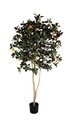 5.5 foot artificial orange tree on natural wood