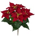 20 inches Poinsettia Bush Polyester Material 30 Green Leaves
