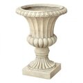 24 inches H 18 Width CONCRETE FLUTED URN ANTIQUE WHITE