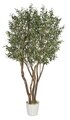 9 Foot Custom Artificial Olive Tree with Olives on Natural Wood Fire Retardant
