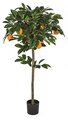4.5' Orange Topiary - Natural Trunk - 336 Leaves - Weighted Base