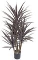 53" Plastic Yucca Tree -  5 Burgundy Heads - 36" Width - Weighted Base - Outdoor UV Protection