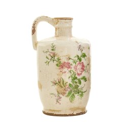 10" Tuscan Ceramic Floral Print Pitcher